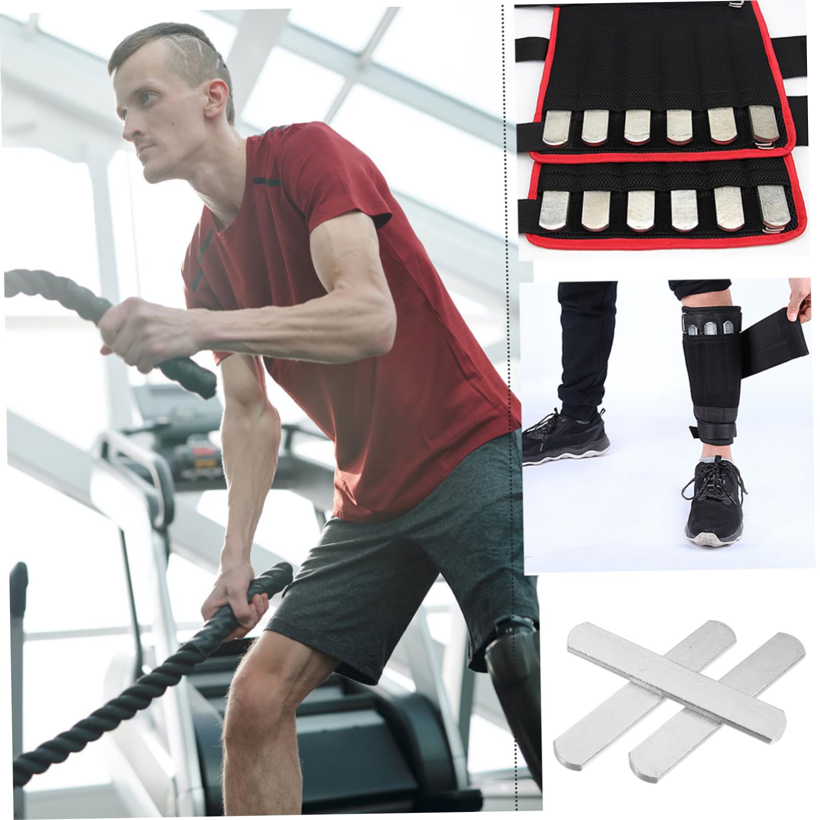 BESPORTBLE 10kawałki Sztuk Stalowych Płyt Obciążeniowych Do Fitnessu Wydajne Akcesoria Treningowe Do Bieżni Wodoodporne Wymiary