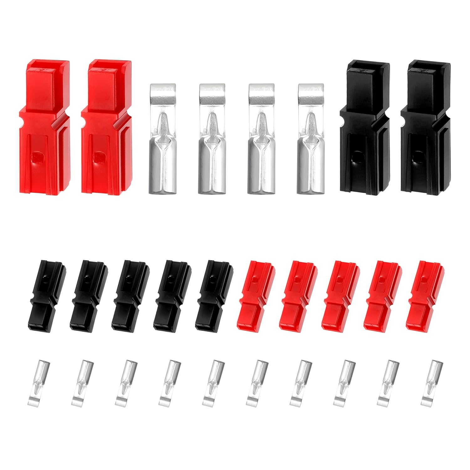 Power Connectors Assortment Kit, Quick-Disconnect Battery Terminals & Modular Terminals (AWG10-20, 15/30/45 Amp) – 60 PCS/15 Pairs Unassembled in Box