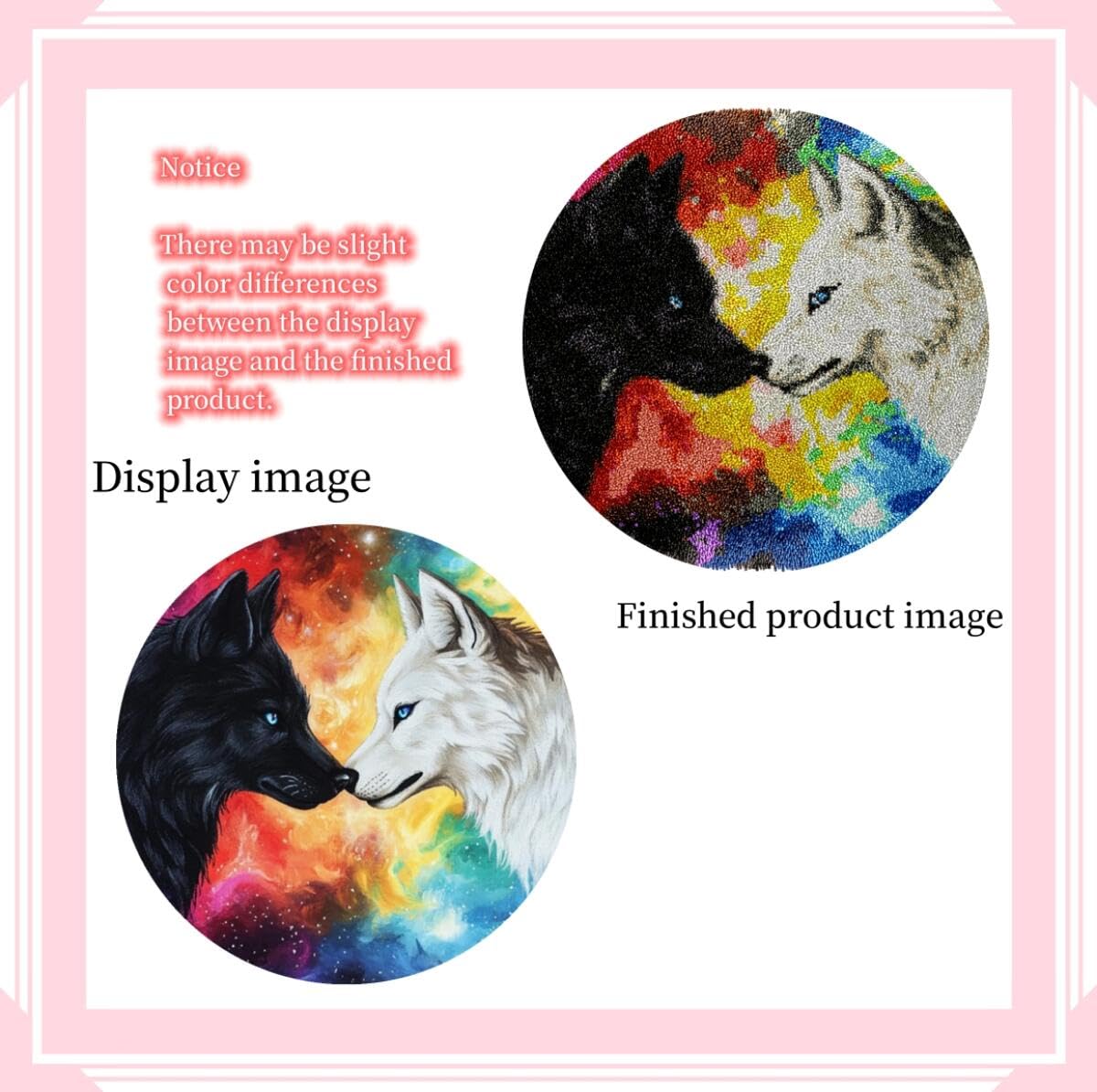 Rqwybcaxn DIY Kit Alfombra de Hilo Para Personas Mayores Animal Cross Stitch Kit gatos y perros 100x100cm Round con Herramientas Para Tapicería Dormitorio Regalo Artesanal