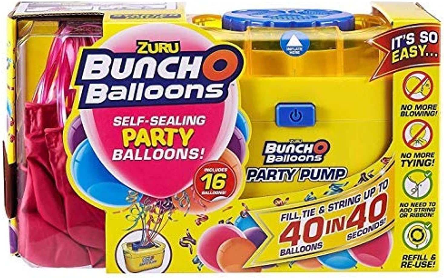Bunch O Balloons Zuru Self Sealing 16 Balloons & Pump Pack Pink, Multicolor
