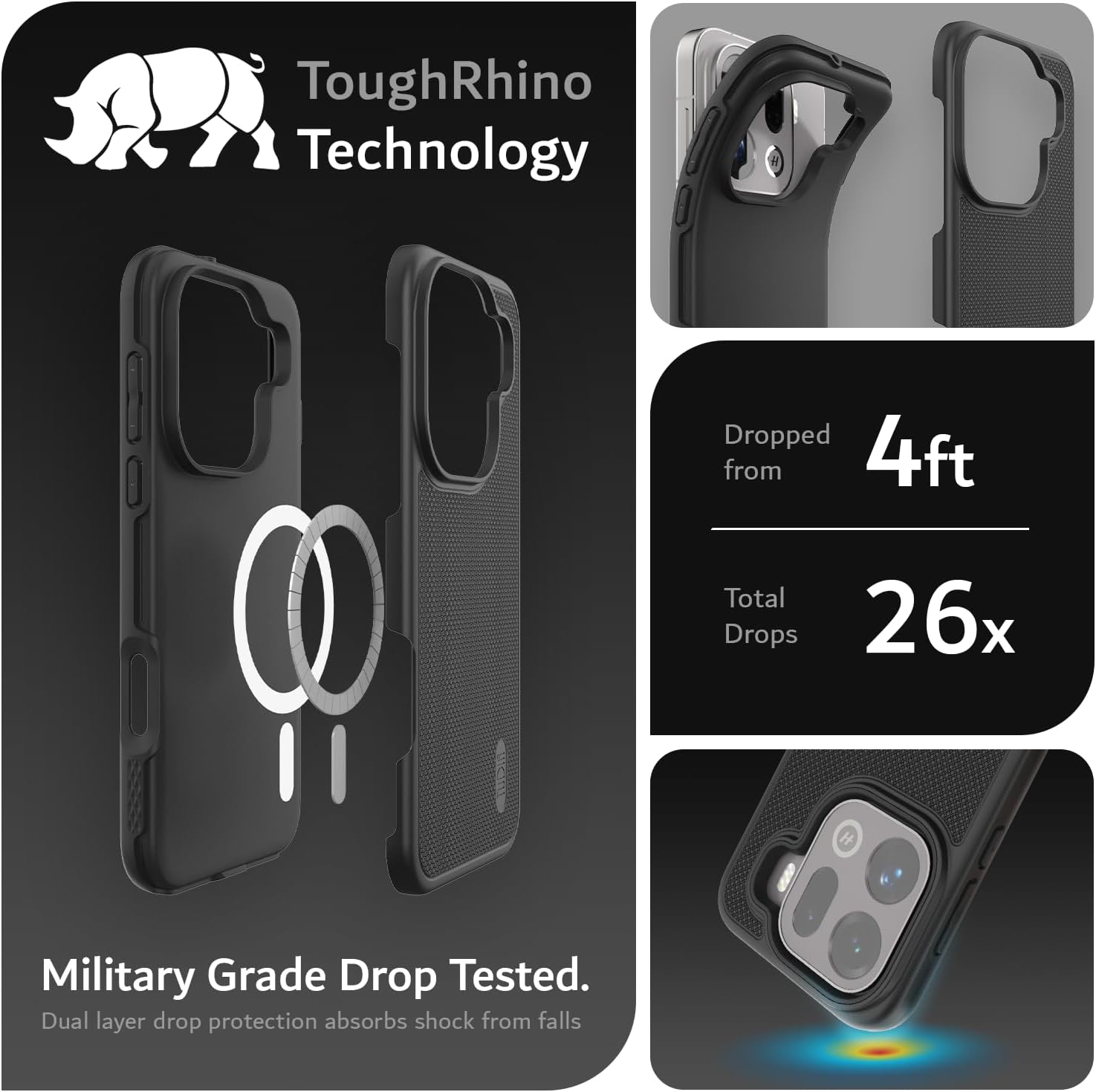 TUDIA MergeGrip [MagSafe Compatible] Designed for Oppo Find x9 Pro Case 5G - [Military Grade Drop Tested] Dual Layer Shockproof Slim Heavy Duty Tough Phone Cases Cover - Black