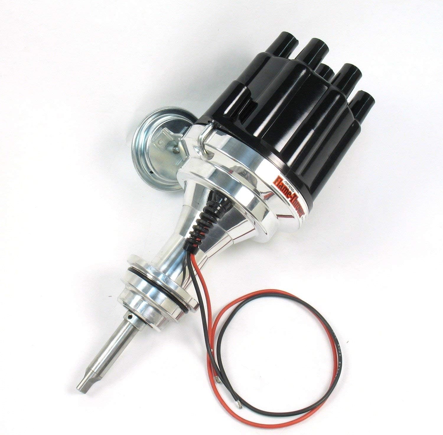 Pertronix D142700 Flame-Thrower Plug and Play Vacuum Advance Black Cap Billet Electronic Distributor with Ignitor II Technology for Chrysler/Dodge/Plymouth 383-400