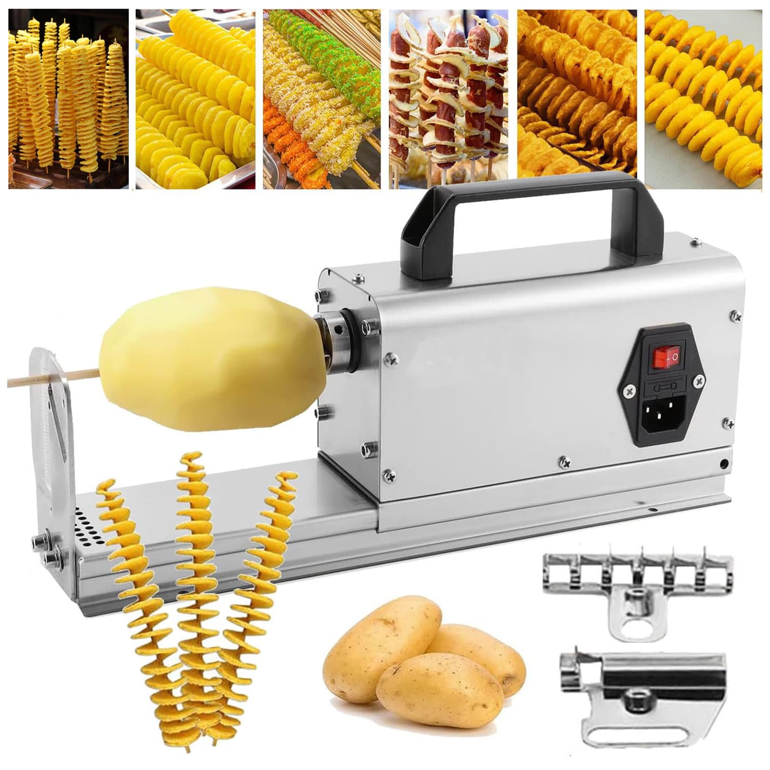 Slicer de pomme de terre électrique coupe légume tornade automatique et machine à chips