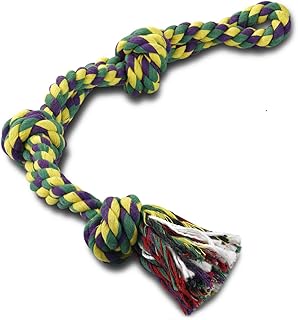 Dog Rope Toys for Large Dogs, Durable 3 Knots Rope Tug Toys for Medium Dogs, Indestructible Washable Tough Dog Chew Toys for Chewing, Teething, Tug of War & Aggressive Chewers