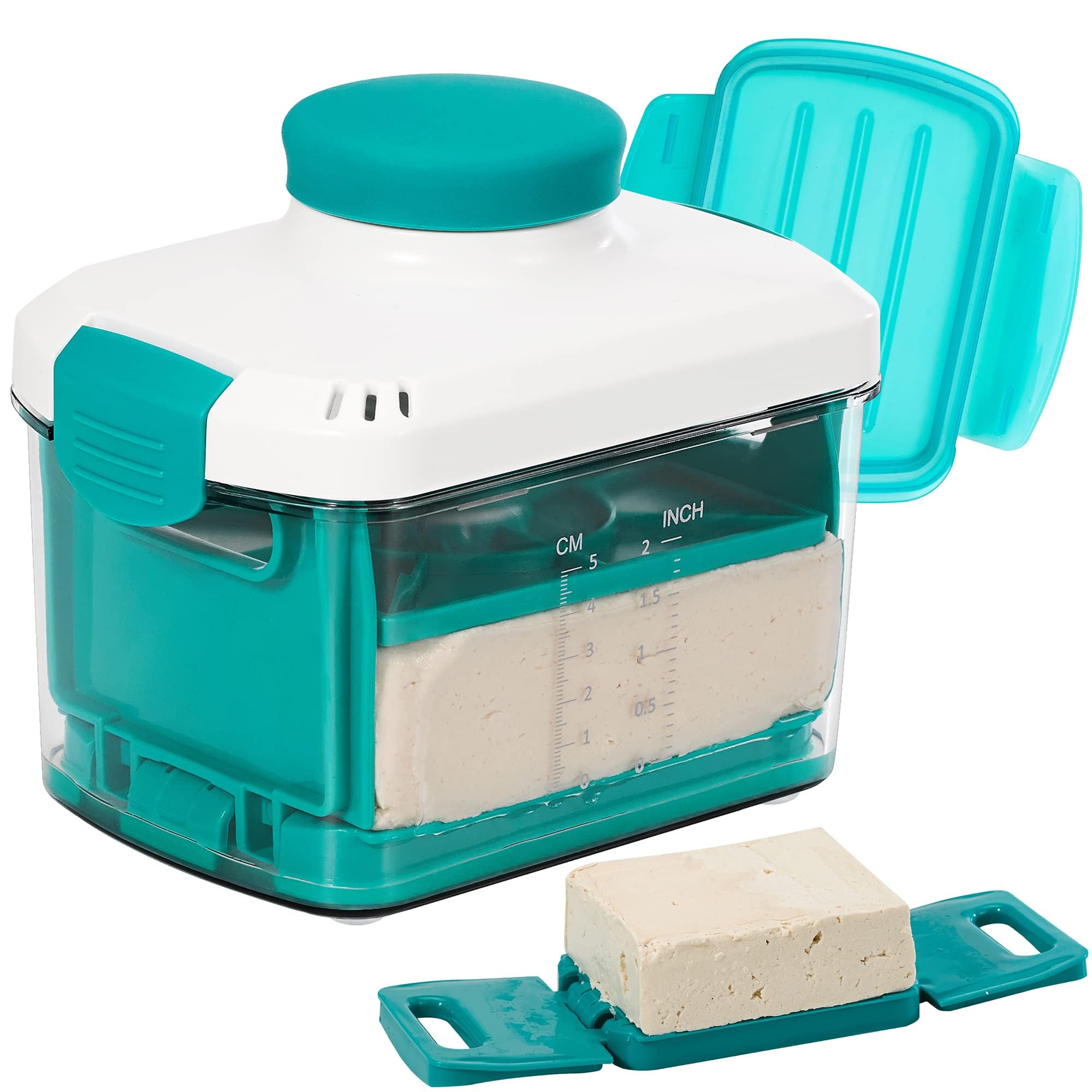 Adjustable Tofu Press, Vegan Tofu Press, Easily Speed up Removing Water from Silken, Firm, and Extra Firm Tofu in 10-30mins without Crack, Improve the Flavor and give Perfect Texture, BPA Free
