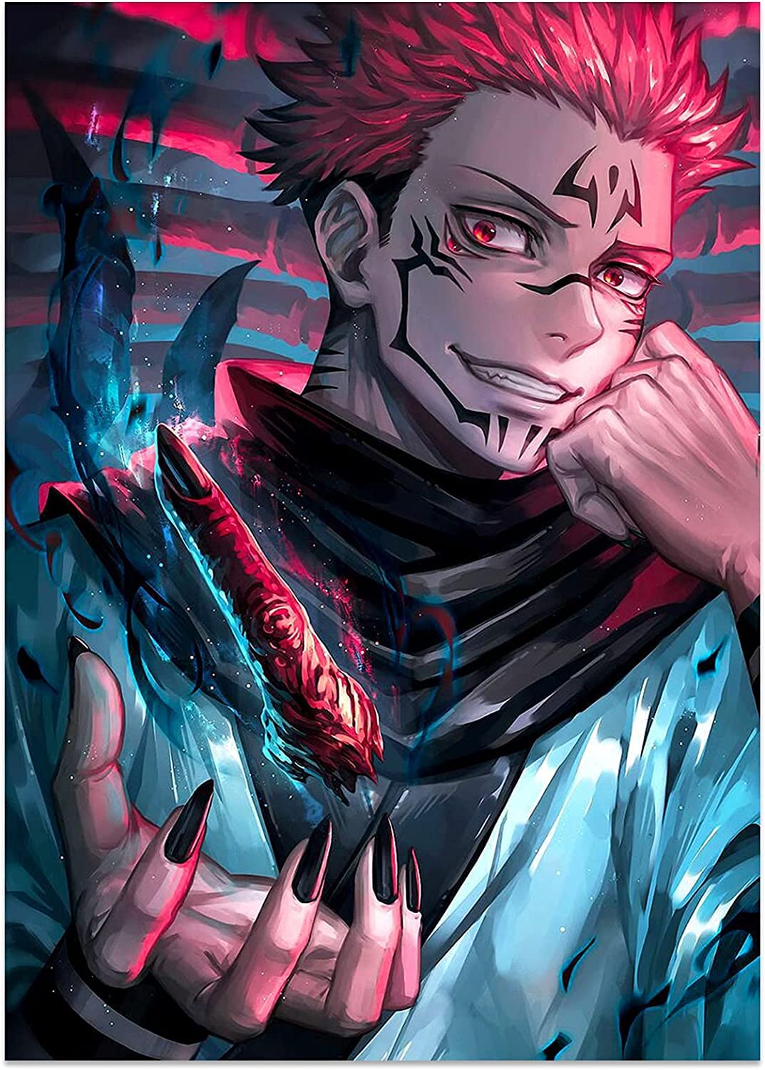 ERUZO 5D Diamond Art Kits for Adults, Jujutsu Kaisen Diamond Painting for Kids, Full Drill Cross Stitch Kit for Beginners Wall Art,50x60cm