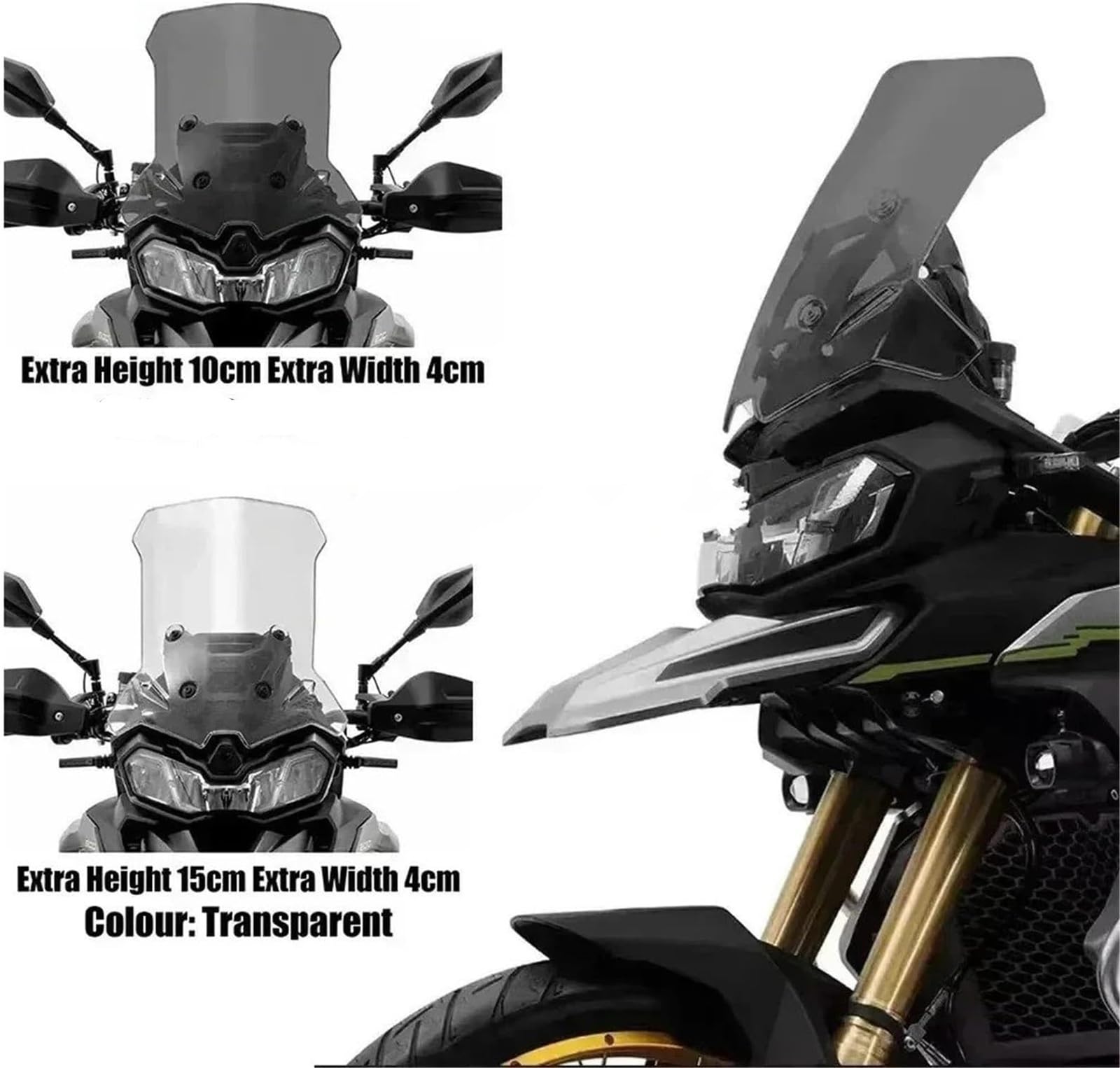 Parabrezza Per Moto Per VOGE Per Valico DSX 900 900DSX DS900X Deflettore Antivento Con Modifica Rialzata Regolabile Parabrezza(H10CM W4CM1)