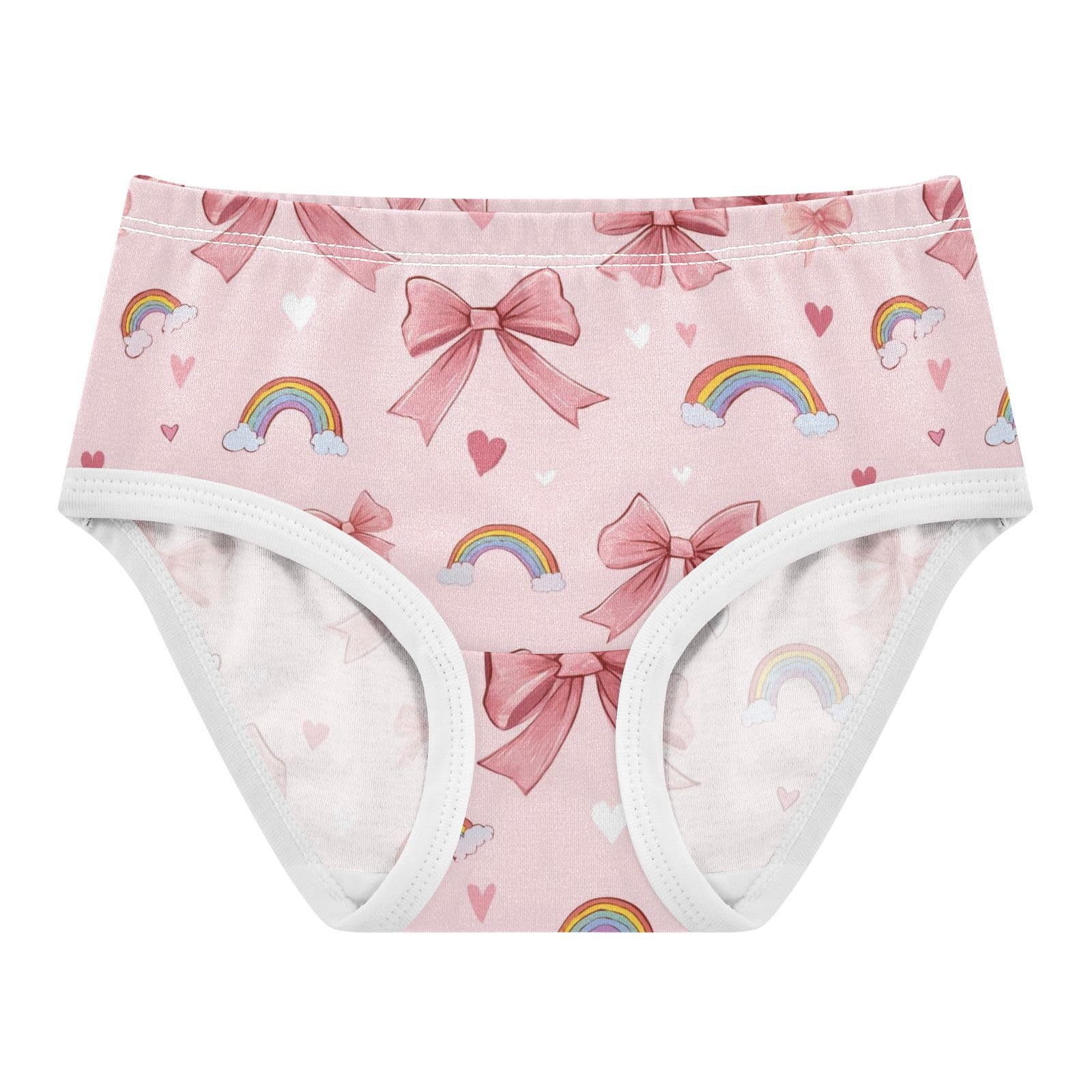Wusikd Pink Ribbons Bows Girls Underwear Cotton Girls Briefs Soft Toddler Underwear 2T