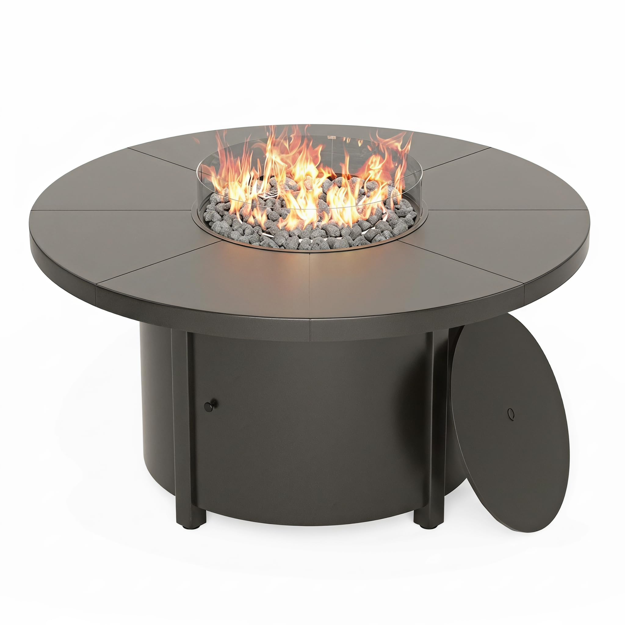 Kullavik 48 inch round propane fire pit table