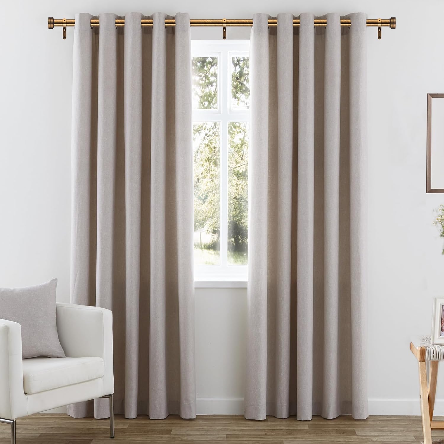 Curtain Rods for Windows 18-88 Inch,Adjustable Length 1 Inch Diameter Heavy Duty Curtain Rod for Bedroom/Kitchen/Dorm/Apartment/Door