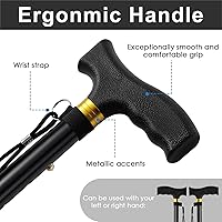 Vista 3 de Walking Cane ANCKNE Cane for Woman Lightweight, 5-Level Height Adjustable and Aluminum Folding Canes for Seniors Ergonomic Wheeled Handle