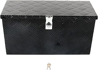 24'' Inch Stripes Plated ATV UTV Aluminum Tool Box Truck Bed Toolbox Waterproof Square