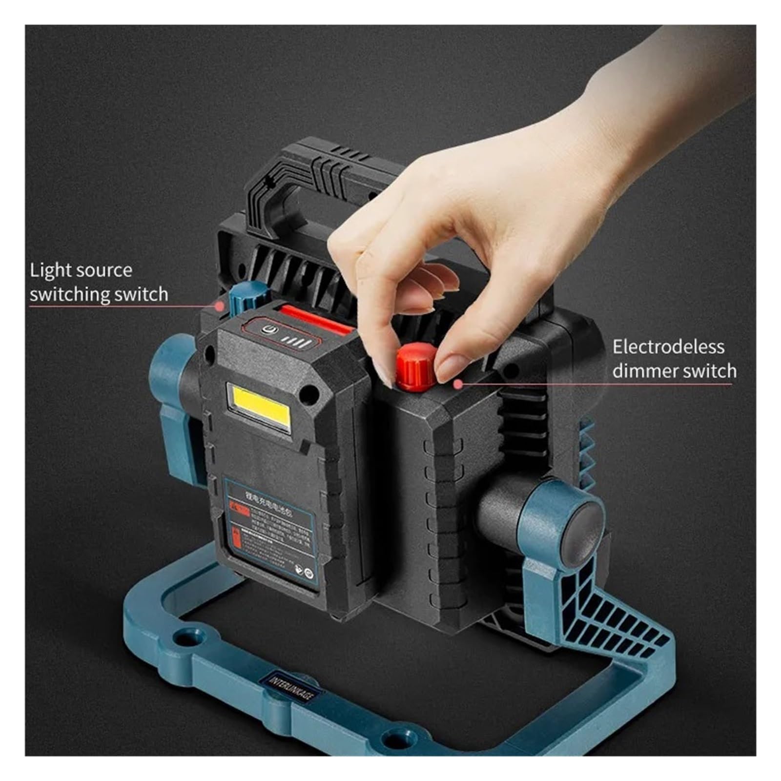 Linterna LED De Alta Potencia, Resistente Al Agua, For Pesca, Recargable Vía USB, Potente Reflector For Acampar Brillo Ultra Alto(W8103B built-in bat)
