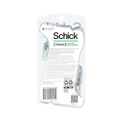 Miniatura 2 de Schick Xtreme - Maquinillas de afeitar desechables de piel sensible para hombres 4 unidades paquete de 3 el embalaje puede variar