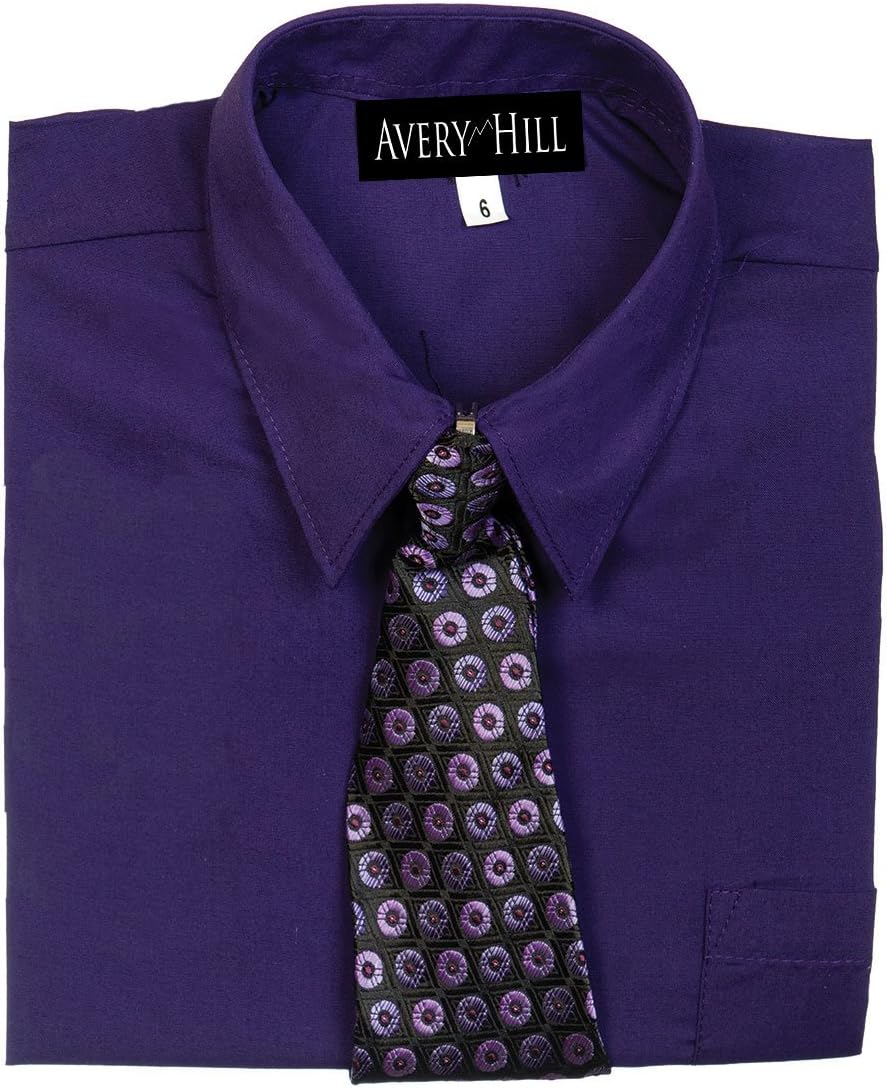 Avery Hill Boys Short Sleeve Dress Shirt with Windsor Tie