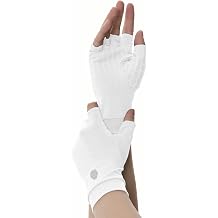 Mens Womens SPF Fingerless Gloves Mittens Sun Protection Unisex Driving Gloves UPF 50+ With Silicone Gel