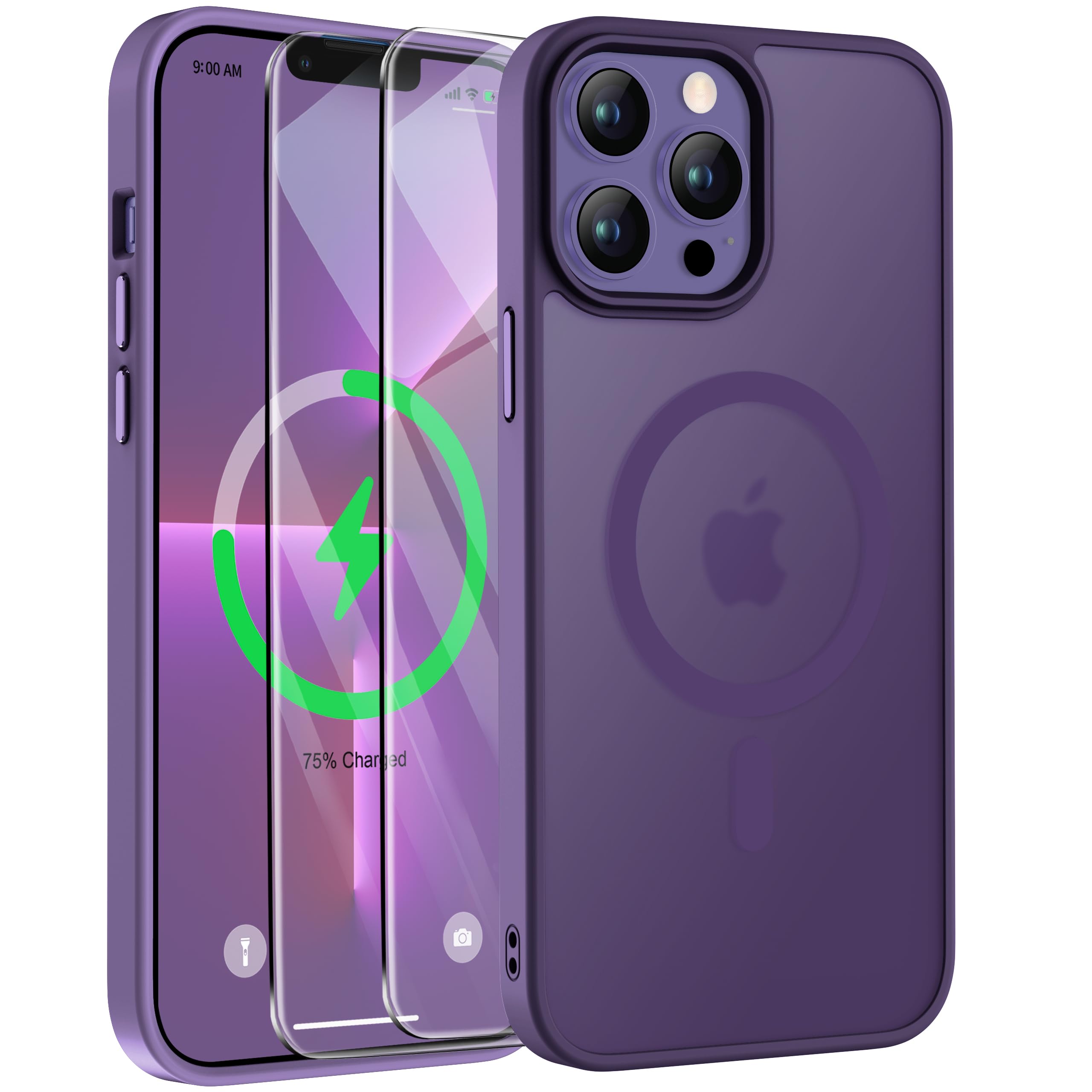 ORETECH Hülle für iPhone 17/17 Pro Max/16 Plus/15 Pro/14/13/12/11/XR/X/SE mit 2 Schutzfolie