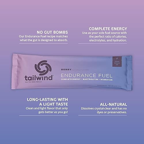 Miniatura 2 de Tailwind Nutrition Endurance Fuel, mezcla de bebida de hidratación con electrolitos, sin OMG, libre de soja, lácteos y gluten, vegano, bayas,
