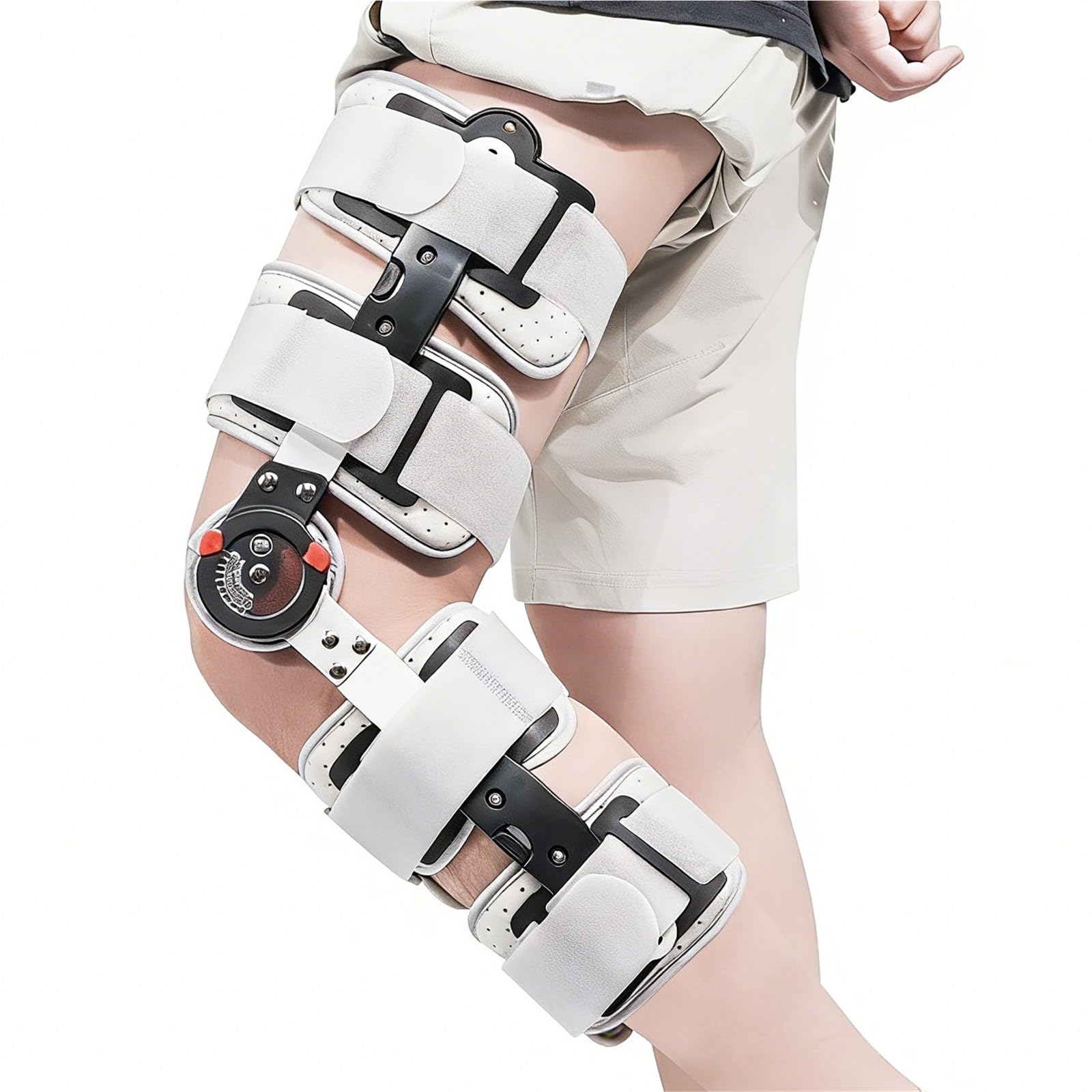 Orteza Kolana Pooperacyjna Stabilizator Stawu Kolanowego Regulowany Aparat na Nogę po Operacji Orteza na Zerwane Więzadła ACL Łąkotkę Oddychająca Szyna dla Kobiet i Mężczyzn Lekka
