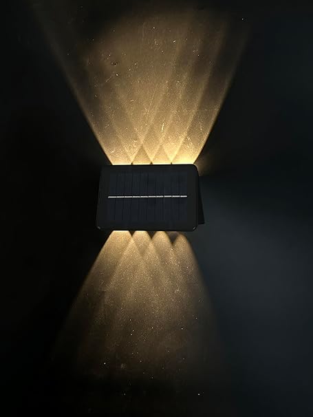 XERGY LED Solar Powered Garden Light Waterproof Night Spotlight for Garden Wall Balcony Decoration, Bright Wireless Outdoor Solar Light for Home (Warm White) (Pack of 1)