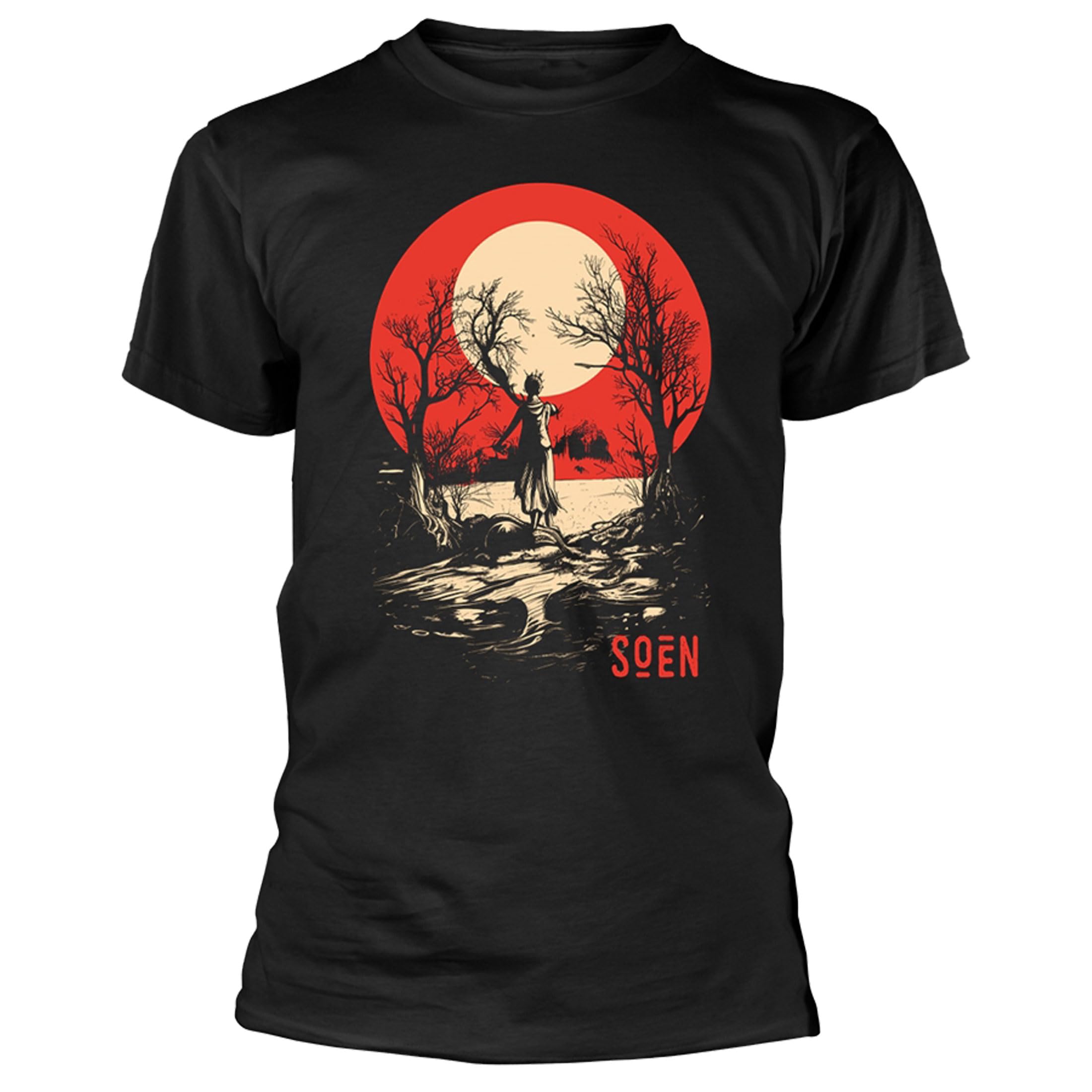 SOEN REDMOON T-Shirt, Front & Back Print XX-Large BLACK