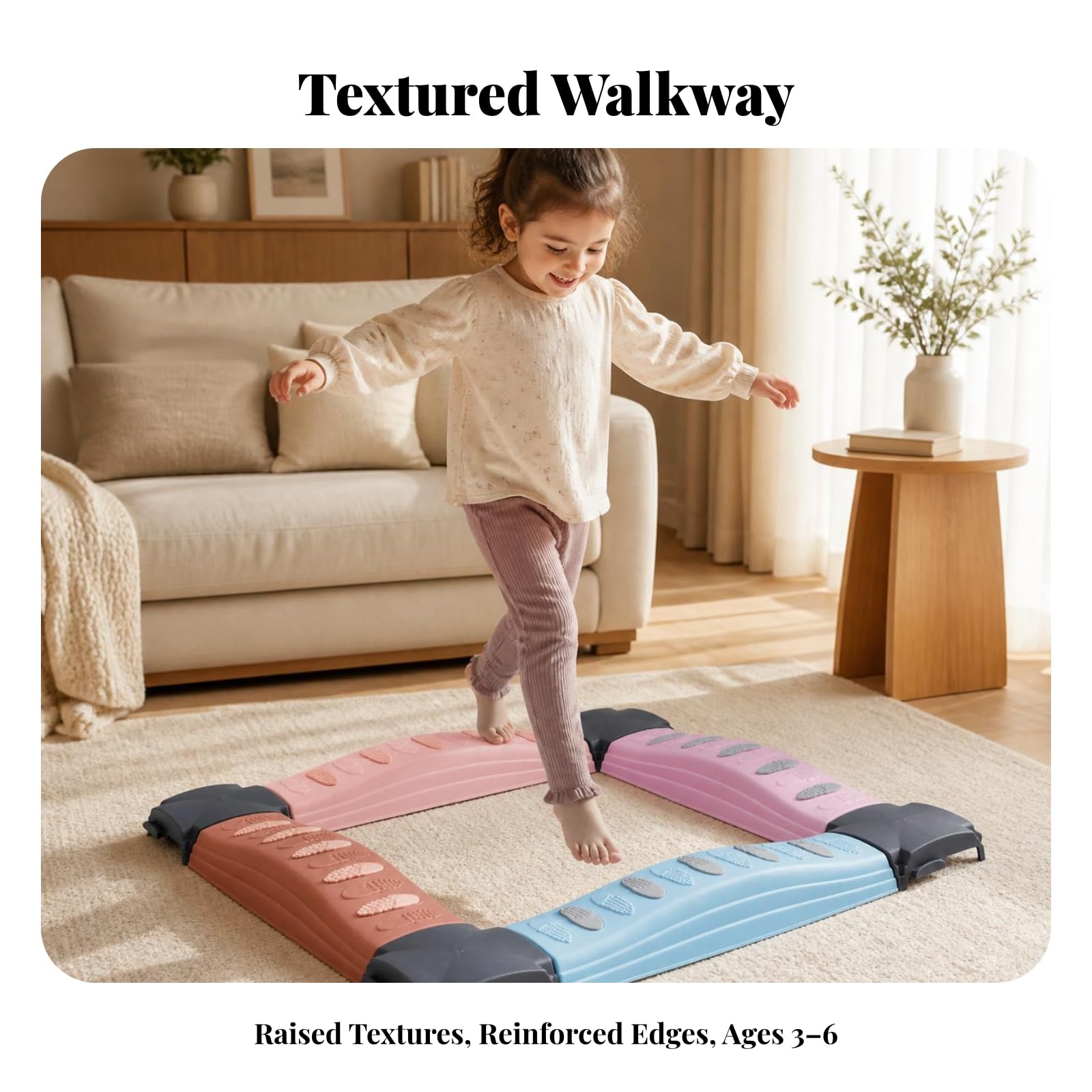 Pedana di Equilibrio Modulare Balance Board Antiscivolo Giocattolo per Bambini da 3 a 6 Anni, Scuola Dell'infanzia, Asilo