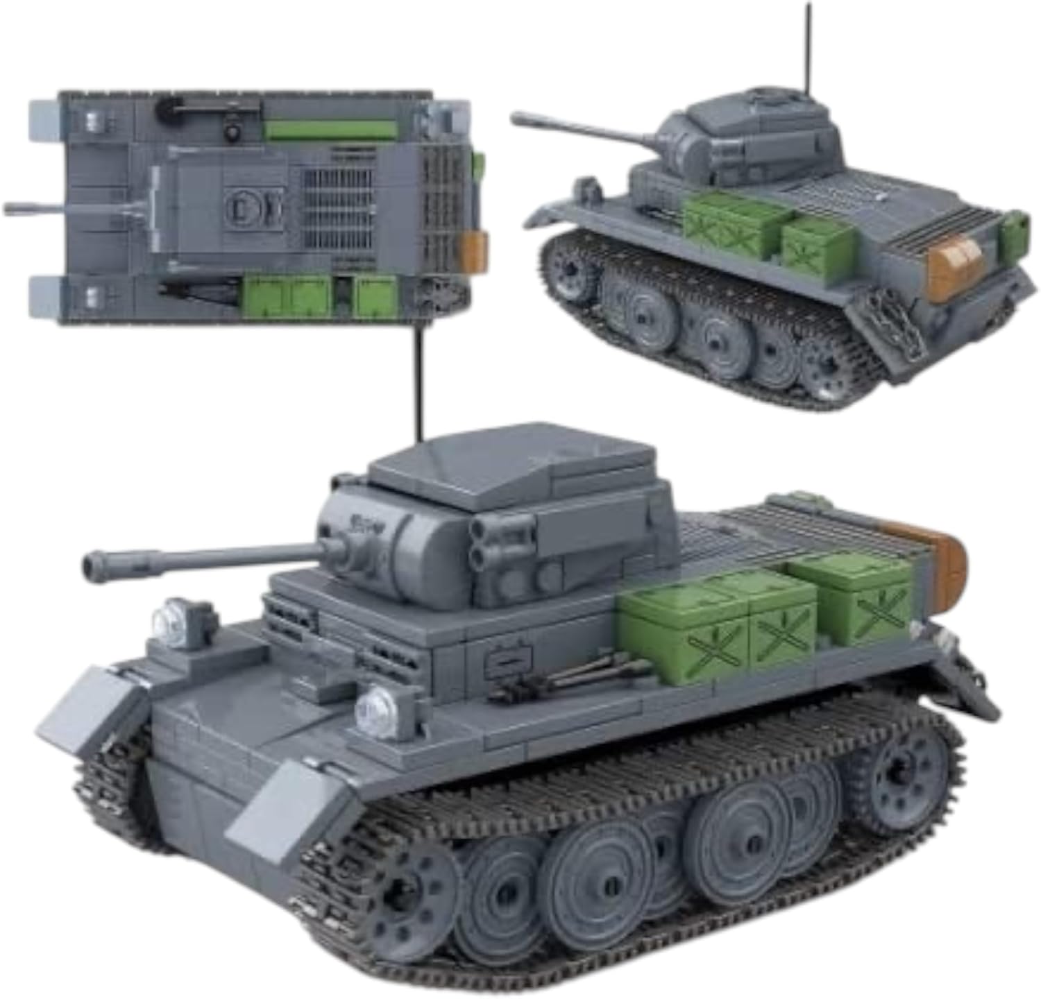 General Jim's Military Brick Building Set - WW2 German Army Panzer II AUSF L LUCHS Building Blocks Tank Model Set for World War 2, History Enthusiast, for All Building Levels