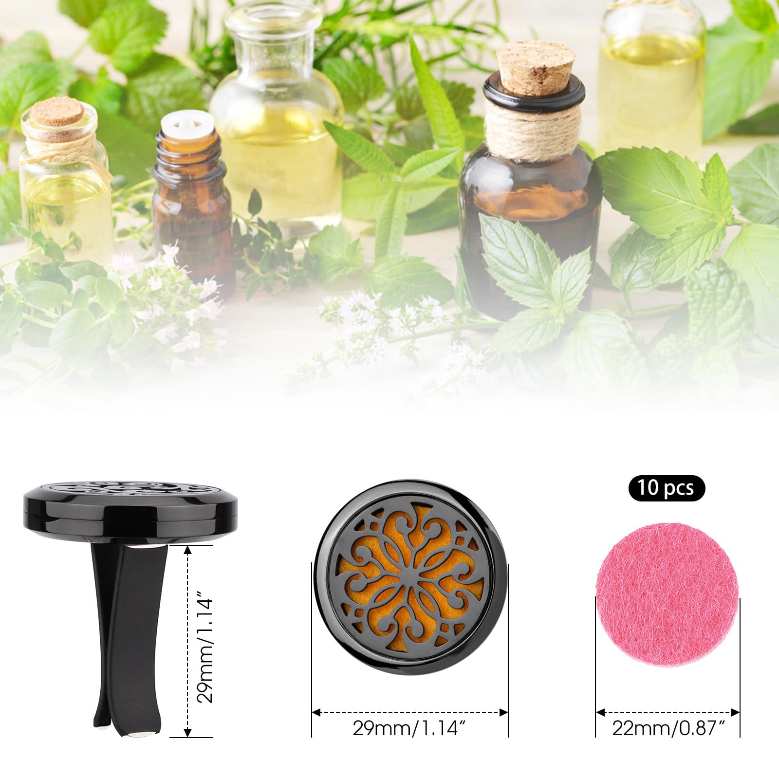 OOTSR Clip Deodorant Diffusore di Oli Essenziali per Aromaterapia per Auto Casa Ufficio