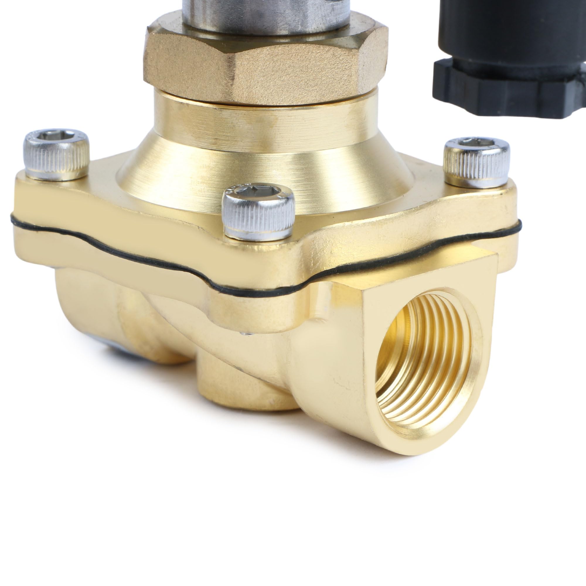 U.S. Solid Magnetventil Messing stromlos offen NO 10 bar - Elektrisches Wasserventil VITON (1/2", 230V AC)