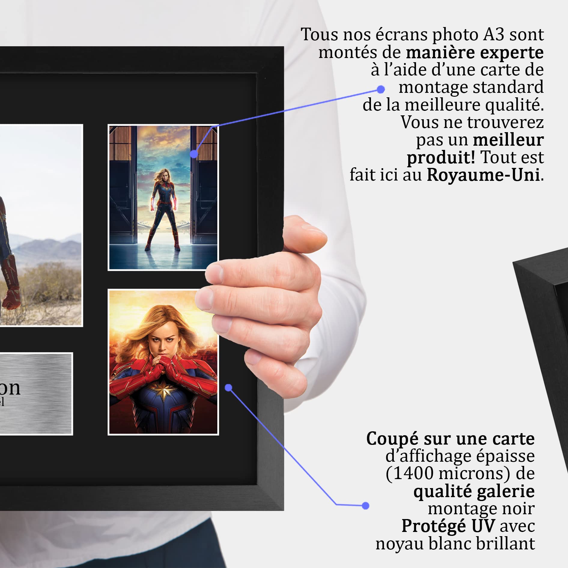 HWC Trading FR A3 Brie Larson MCU Captain Marvel Cadeaux Imprimé Signé Autographe Photo pour les fans de cinéma - A3 Encadré