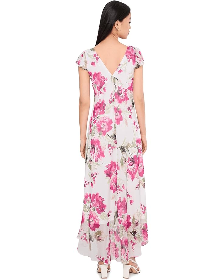 Calvin Klein Flutter Sleeve Chiffon Floral Aline Midi - #4 of 5