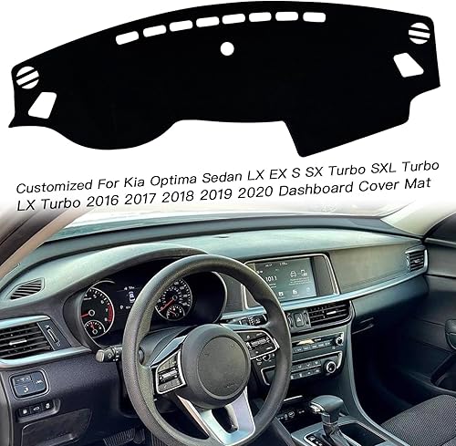 Miniatura 3 de Funda para salpicadero interior compatible con Kia Optima Sedan LX EX S SX Turbo SXL Turbo LX Turbo 2016-2020 protector de rayos UV (borde negro)