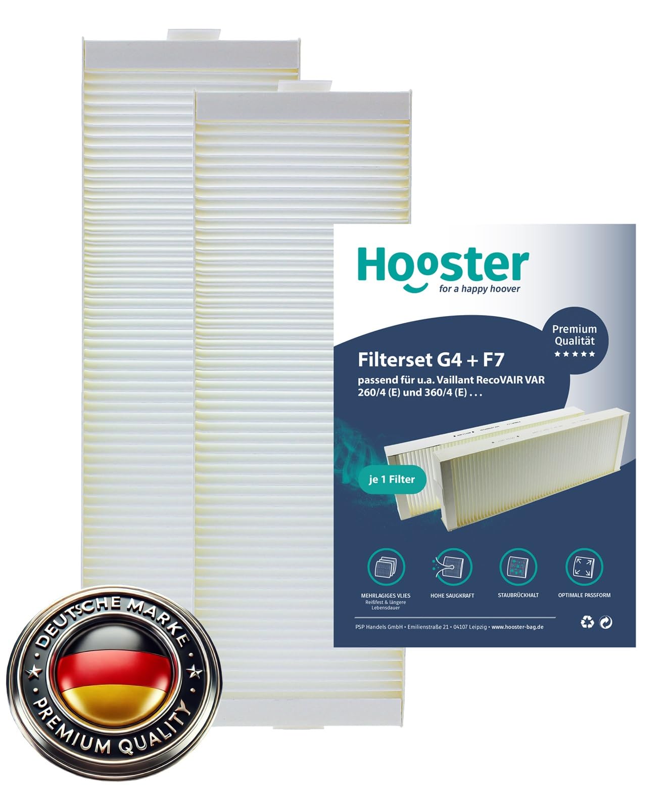 1 juego de filtros G4 + F7 para Vaillant RecoVAIR VAR 260/4 (E) y 360/4 (E)