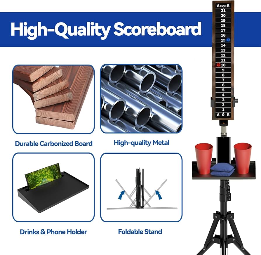 Amazon.com: AIWEILUCK Cornhole Scoreboard With Drink Holder, Score