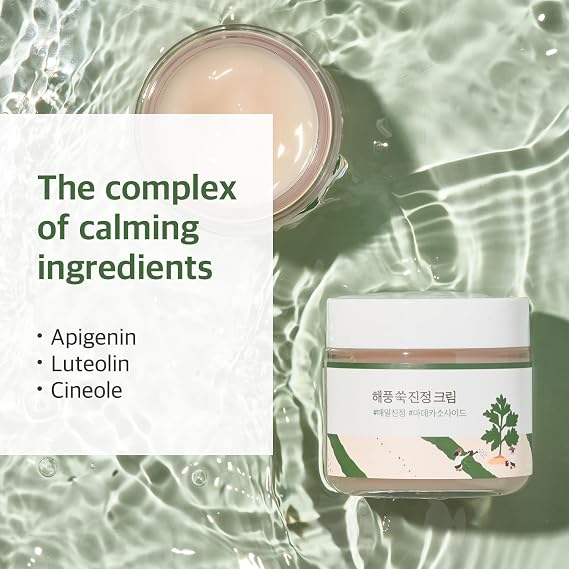 ROUND LAB Mugwort Calming Cream 80ml / Soothing, Moisturizing, Madecassoside, Calming Cream