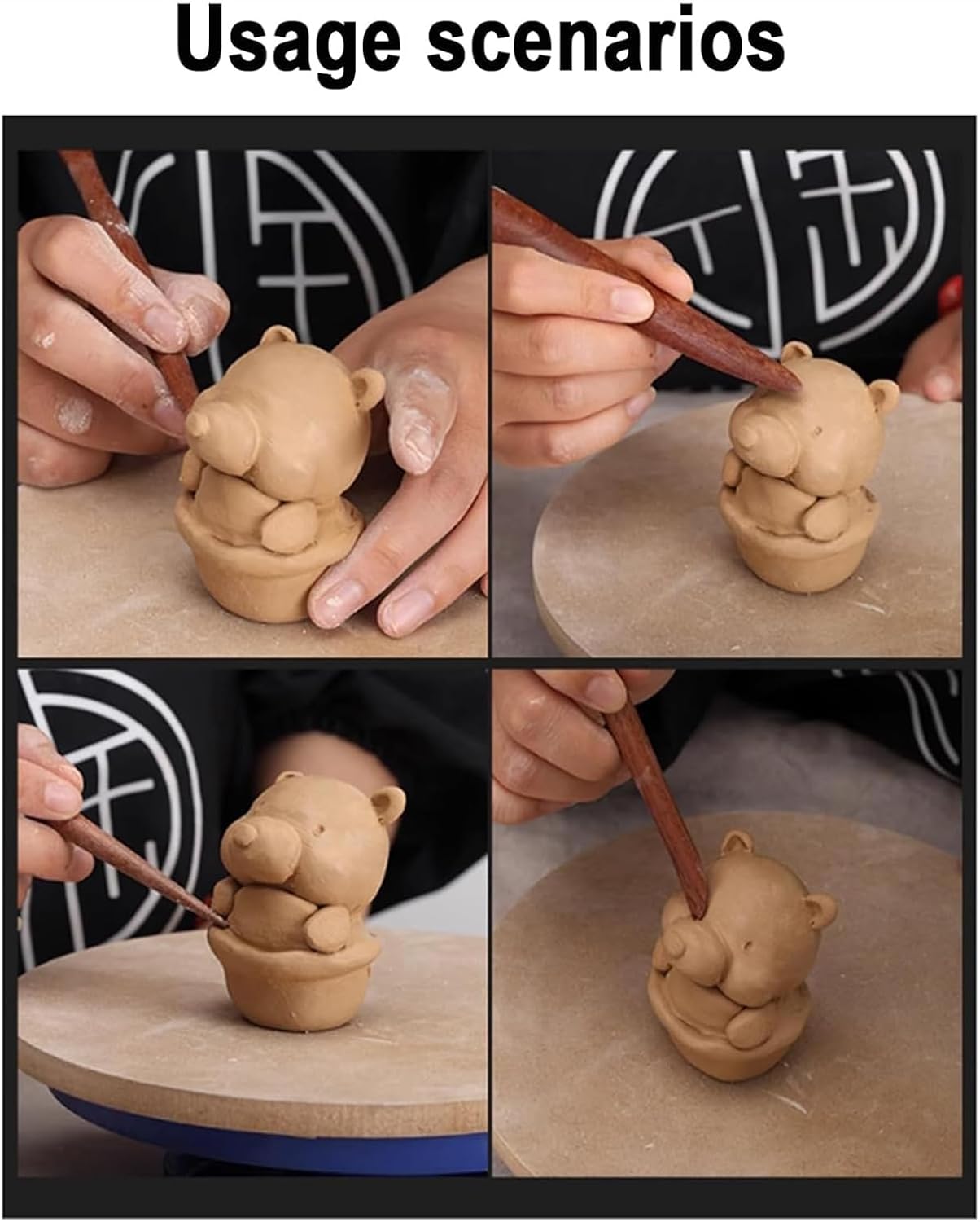 7-Piece Wooden Clay Sculpture Set, Professional Pottery Tools, Clay Modeling Kit, Lightweight and Durable, Comfortable Grip, Suitable for Various Sculptures, fine handicrafts