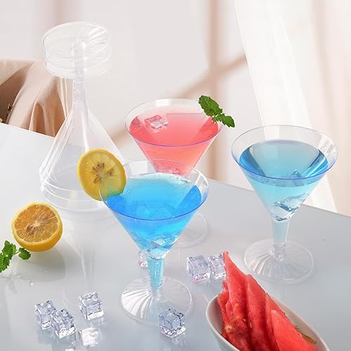 Miniatura 4 de 30 vasos de Martini de plástico duro transparente de 7 onzas, vasos de cóctel desechables, vasos de postre de plástico para Martini, Margarita,