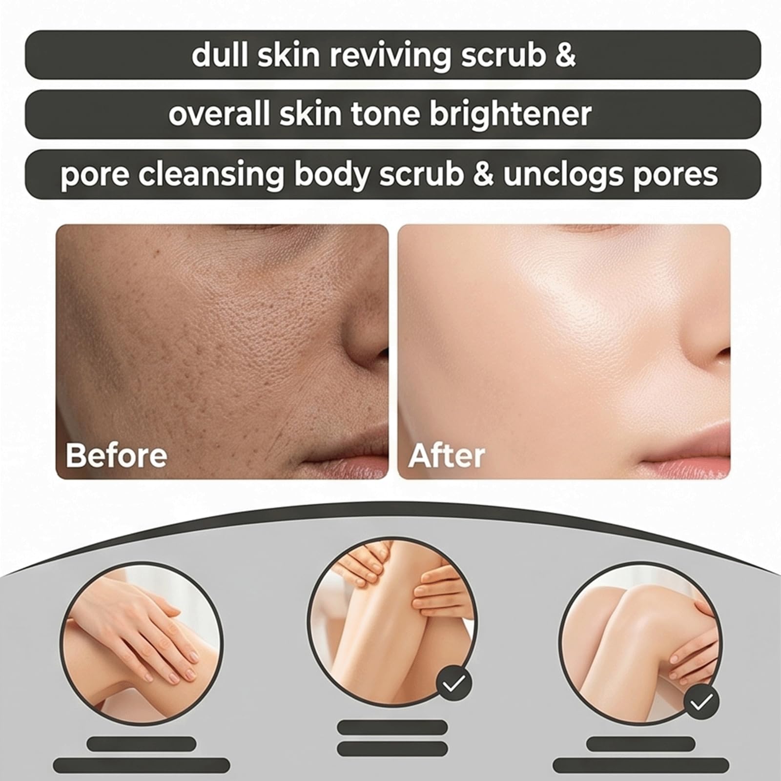 Curcuma e Vitamina C Scrub Corpo-Naturale Illuminante Esfoliante Corpo Peeling, Curcuma Illuminante Bikini Scrub per Dullness & Tono Disueto, Ginocchia Scure, Gomiti, Ascella Sbiancante (5 pezzi)