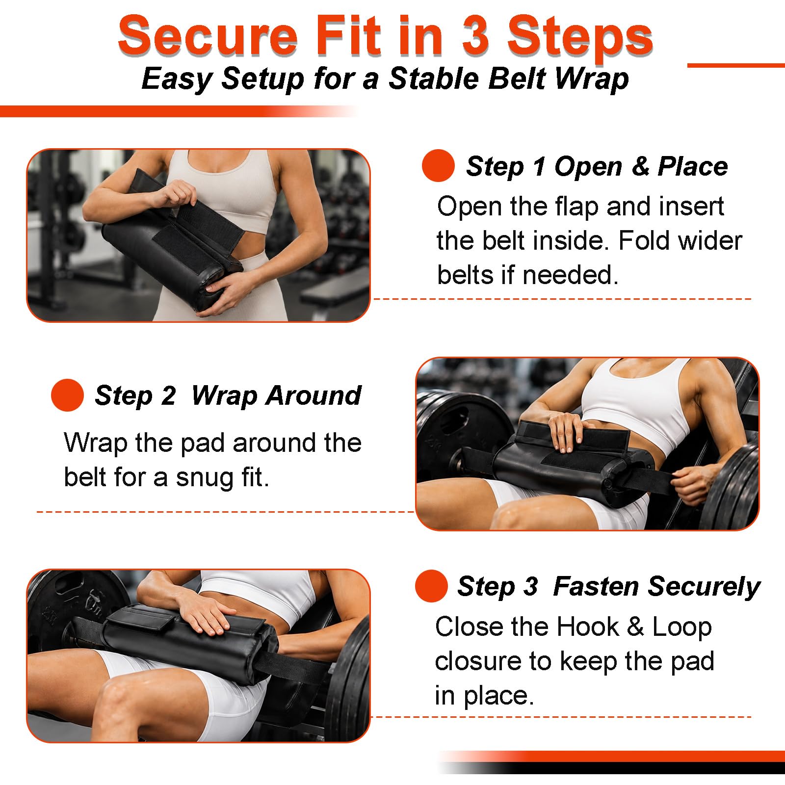 Hip-Thrust Machine - Almohadilla para cinturón de 3 cm de espuma doble para
