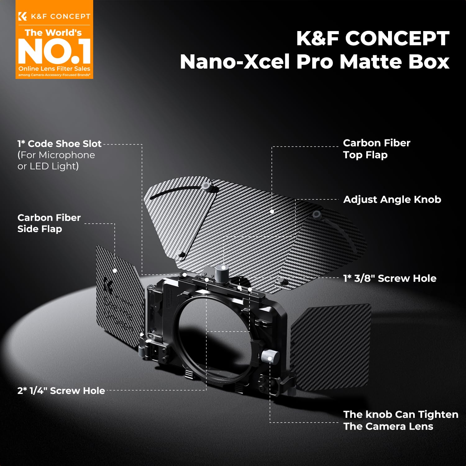 Amazon.com : K&F CONCEPT Mini Matte Box, DSLR Camera Matte Box
