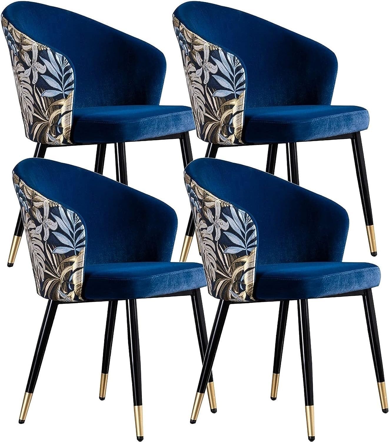 IvyLoutish Kitchen Counter Chairs Lounge Leisure Living Room Corner Chairs, with Metal Legs and Embroidered Backrests, Modern Dining Room Furniture