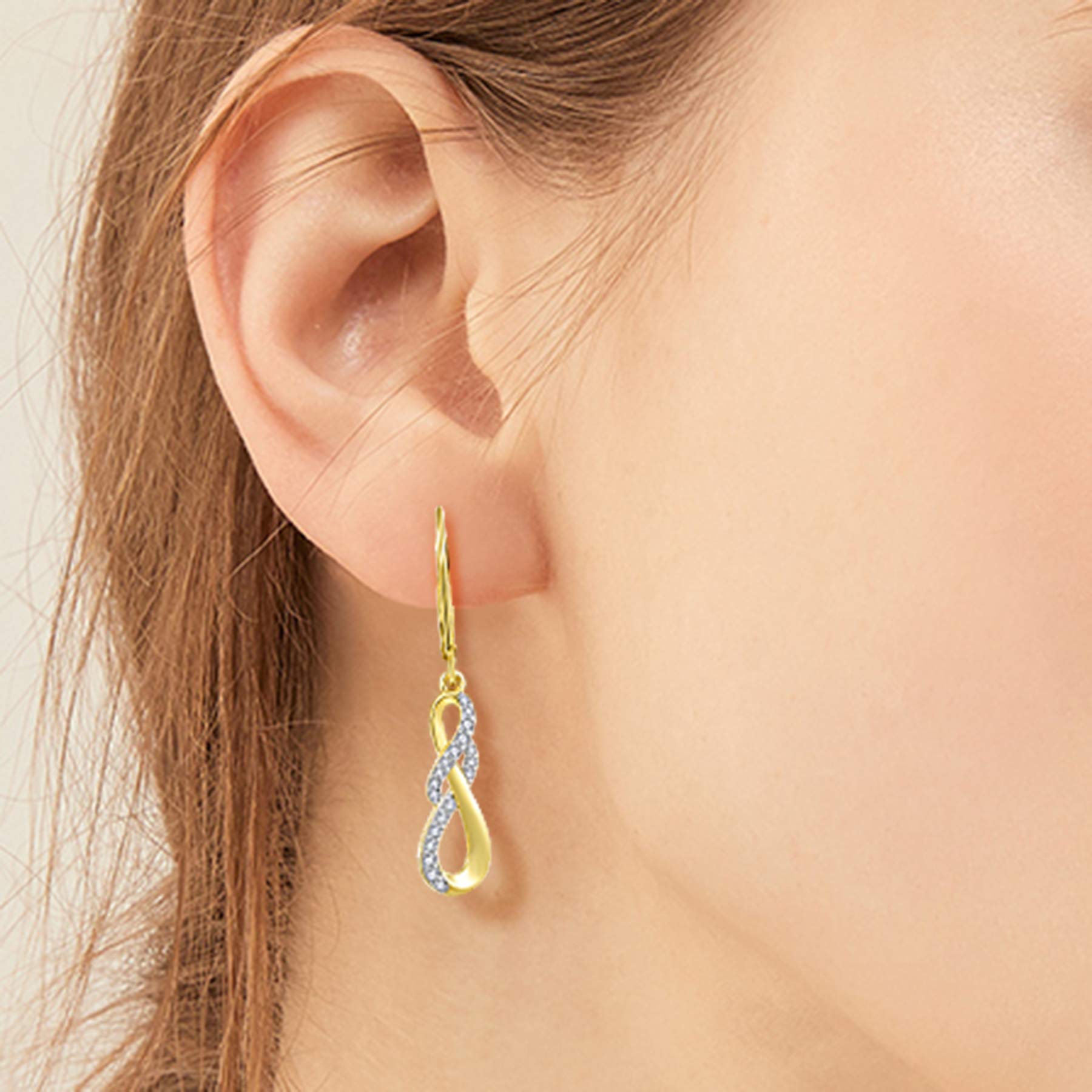 JO WISDOM Damen Ohrhänger Unendlichkeit Infinity silber 925,Ohrringe Hängende mit 3A Zirkonia Schmuck für Frauen Mädchen Mutter,Schmuck für Frauen