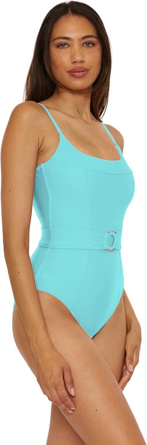 Becca Women's Monte Carlo One Piece Swimsuit, Square Neck, Adjustable, Bathing Suits for Women