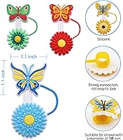 Vista 58 de Straw Cover Cap for Stanley Cup,Straw Topper Compatible for 30&40 Oz Tumbler with Handle,10mm 0.4in Dust-Proof Reusable Straw Tips Lids,Straw Tip