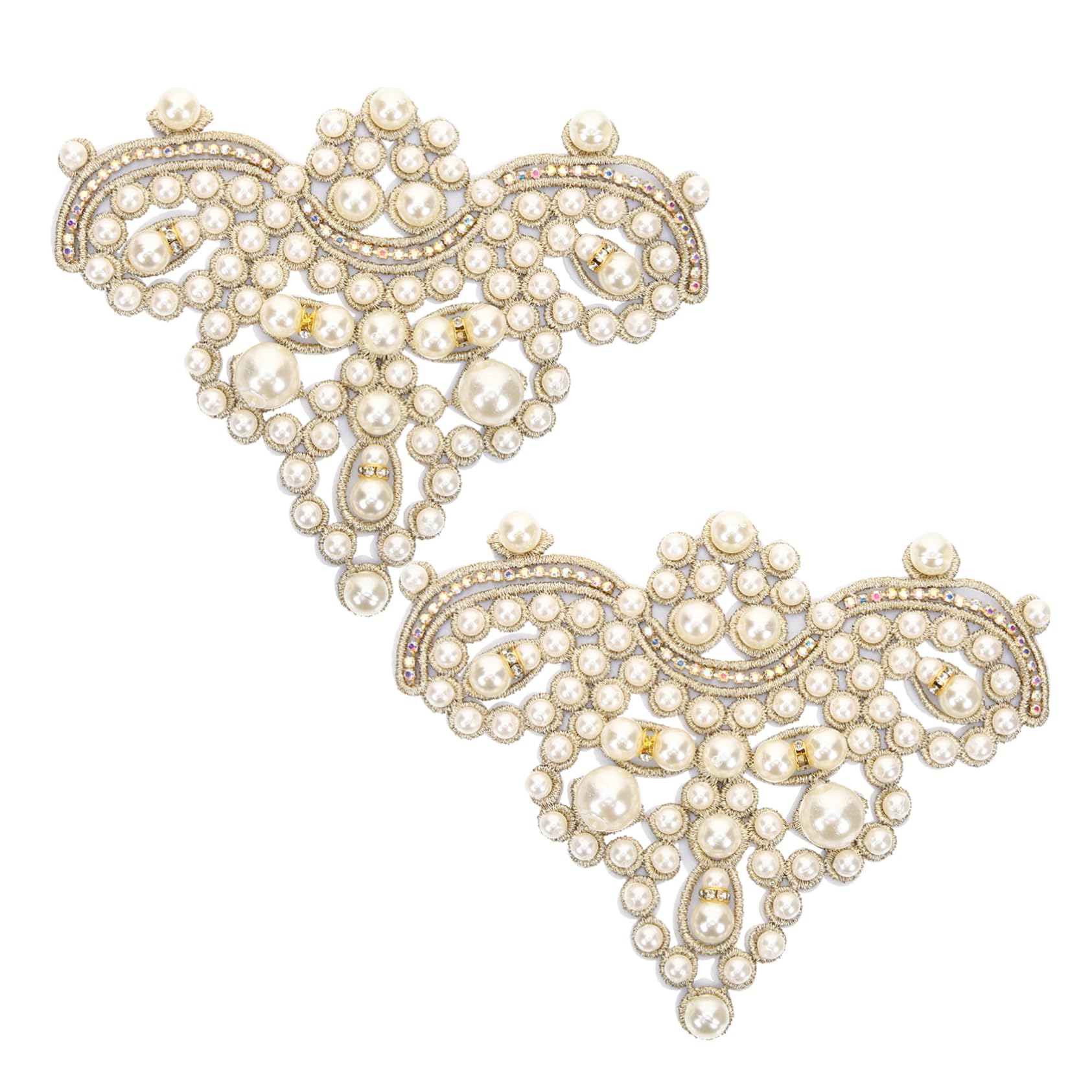 Housoutil 5 Ensembles Appliques Perles Pour Vêtements Chaussures Décor Diy Thermocollant Pour Robes Sacs Accessoires 2 Pièces * 5