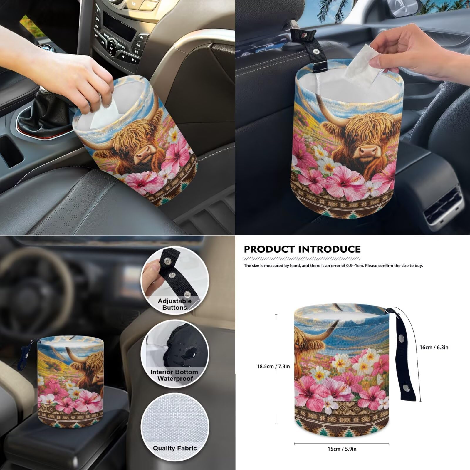 Set completo di coprisedili per auto con stampa di ibisco azteco, anteriore e posteriore, coprivolante, console centrale, imbottiture per cinture di sicurezza, sottobicchieri e coppe