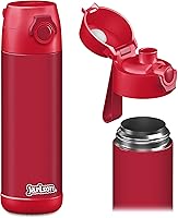 Vista 20 de Jarlson® MALI - Botella de agua para niños [18 onzas], botella térmica de acero inoxidable sin pajilla, botella de agua aislada a prueba de fugas