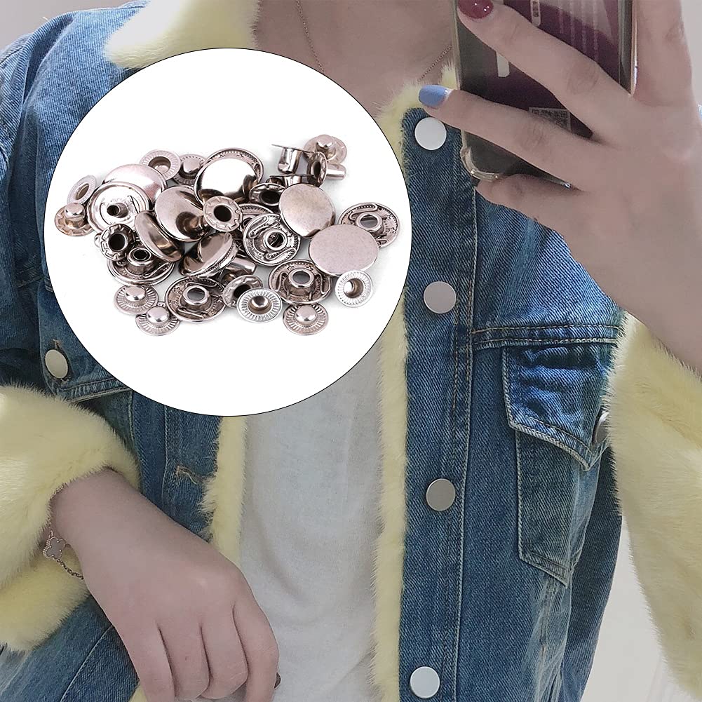 Magasin en ligne - Soldes Lot de 5 Boutons Pression en acier fort - Laiton - 2 tailles Magasin en ligne - Soldes Lot de 5 Boutons Pression en acier fort - Laiton - 2 tailles