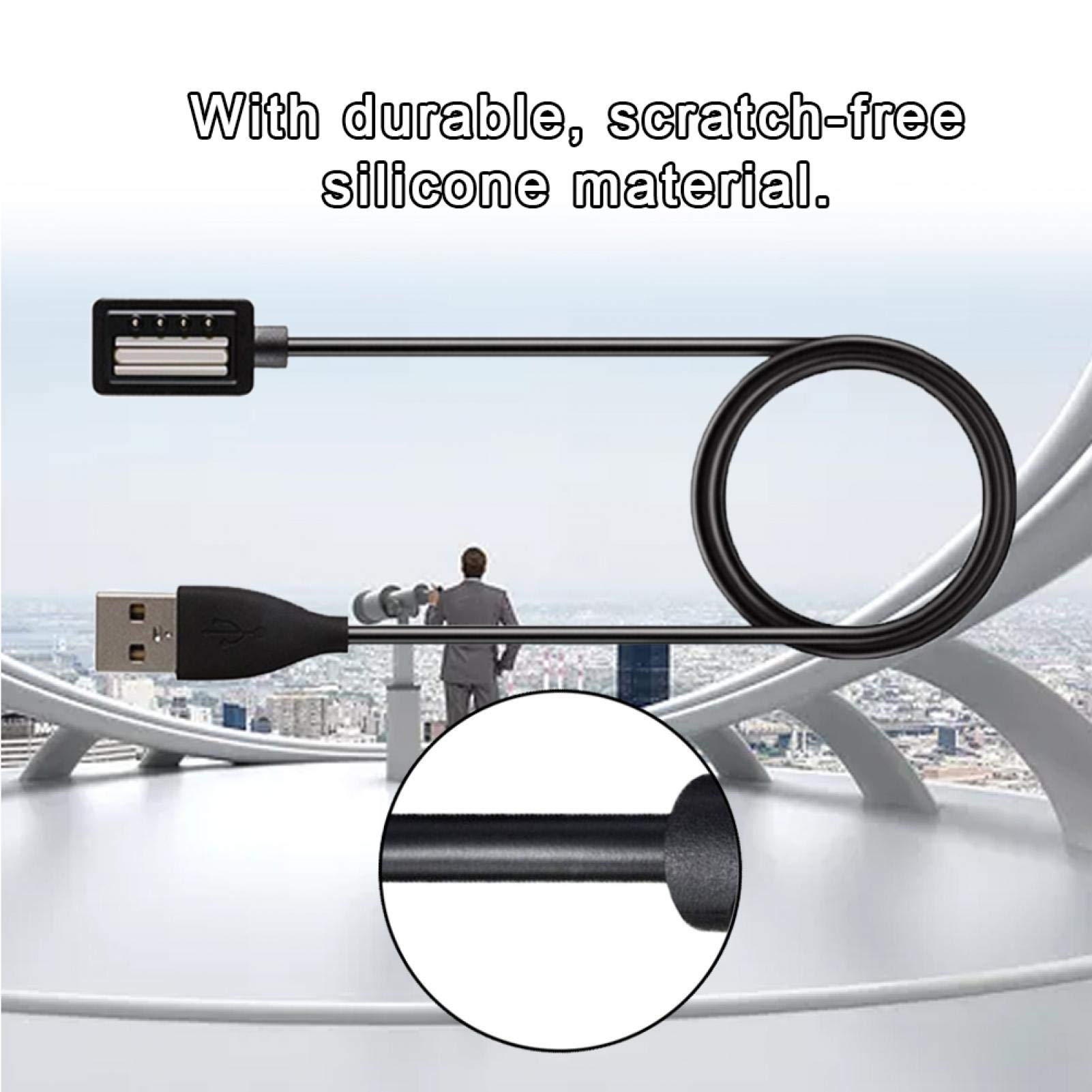Szybka ładowarka 9 Baro do smartwatcha, kabel USB z dolnym gniazdem, czarna