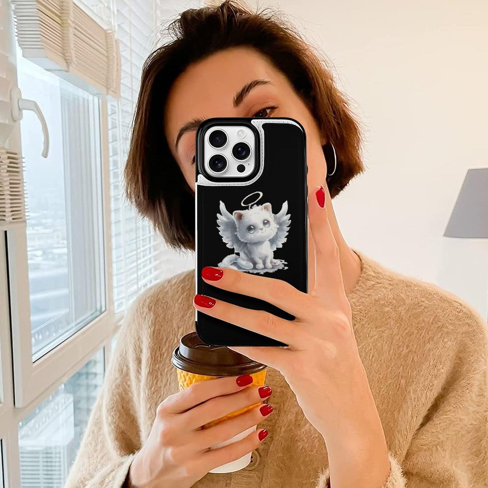 Amazon.com: Cat Angel Wings Wallet Phone Case Compatible